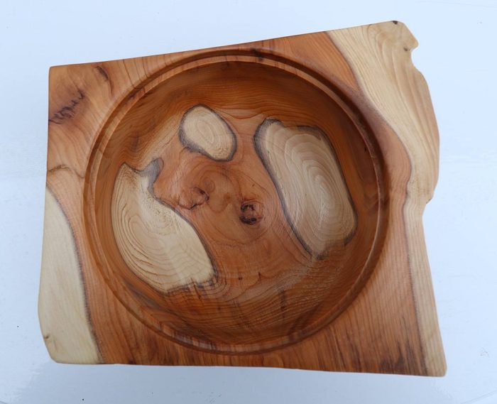 Square Round Yew Bowl