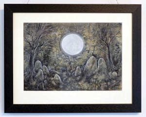 Full moon standing stones