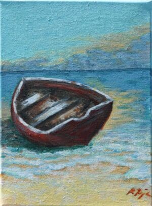 Seascape with boat