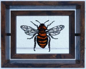 Painted Bee on glass