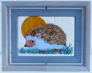 Painted Hedgehog on glass
