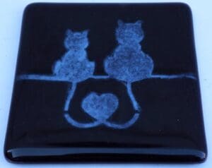 Love Cats Glass Coaster