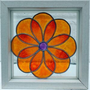 Orange and Purple Painted Glass