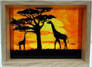 Painted Giraffes on Glass