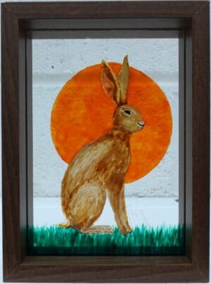 Painted Hare on Glass