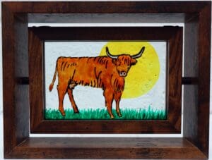 Painted Highland Cow on Glass