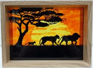 Painted Lion Pride on Glass