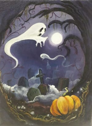 Haunted Graveyard painting