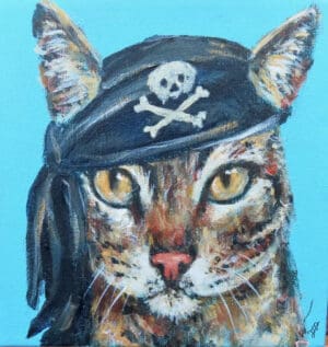 Pirate Tabby Cat painting