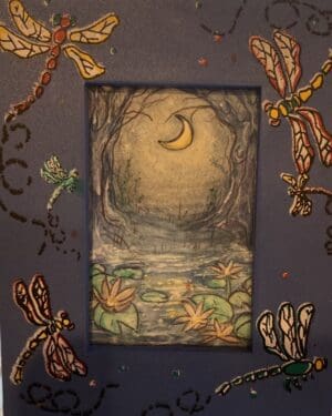 Luna Lilies in mini dragonfly frame