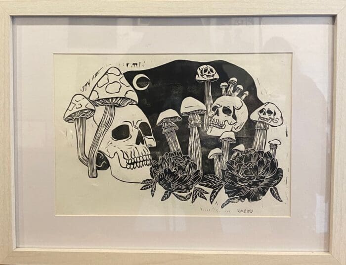 Death into Life lino cut