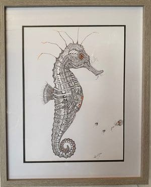 Line drawn Seahorse