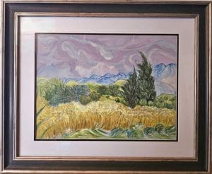 Wheat field with Cypress trees after Van Gogh