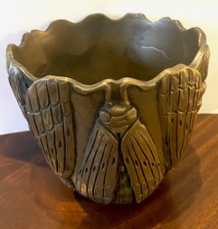 Cold cast Bronze Moth Pot Jardiniere