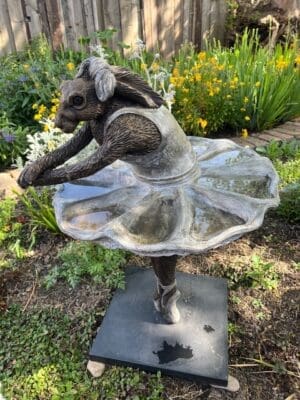 Hare Ballerina bird bath