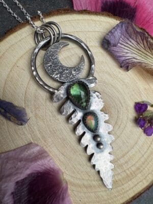 Tourmaline and Opal Fern necklace